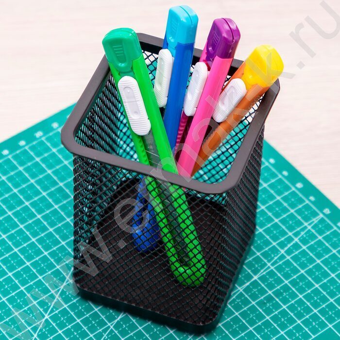 Нож канцелярский  9мм фиксатор /ассорти | Фото 7