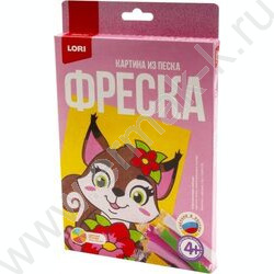 Набор д/творчества Фреска. Картина из песка "Белочка с цветком" | Фото 1