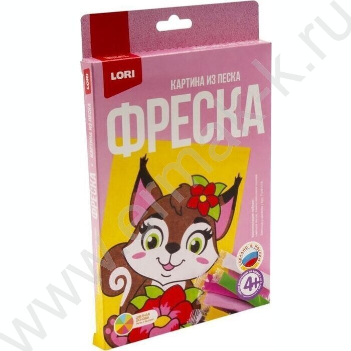 Набор д/творчества Фреска. Картина из песка "Белочка с цветком" | Фото 2