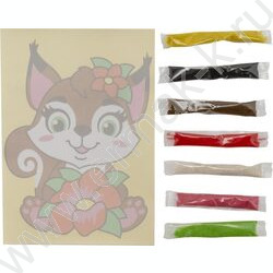 Набор д/творчества Фреска. Картина из песка "Белочка с цветком" | Фото 3