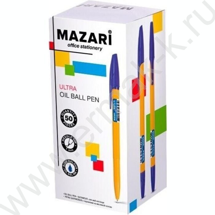 Ручка шар на масл.основе 1,0мм синяя Ultra/игла,желтый пл.корпус | Фото 2