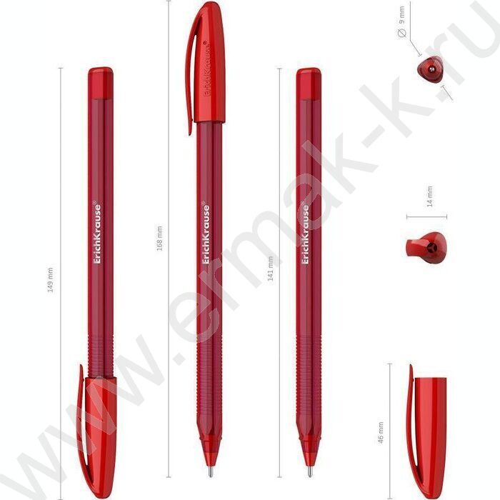 Ручка шар U-108 Stick Original 1,0мм, красная /форма корпуса - треугольная | Фото 3