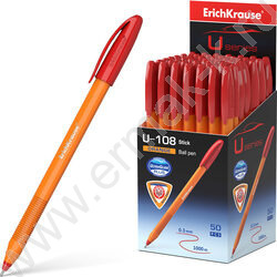 Ручка шар U-108 Stick Orange 1,0мм, красная /форма корпуса - треугольная | Фото 2