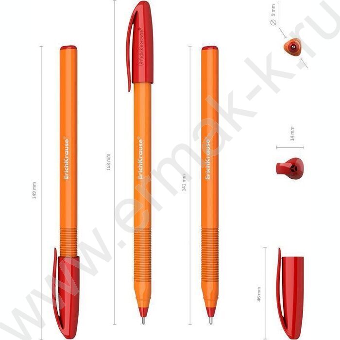 Ручка шар U-108 Stick Orange 1,0мм, красная /форма корпуса - треугольная | Фото 3