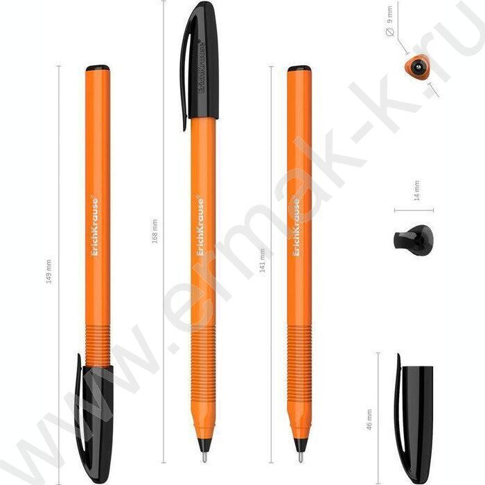 Ручка шар U-108 Stick Orange 1,0мм, черная /форма корпуса - треугольная | Фото 3