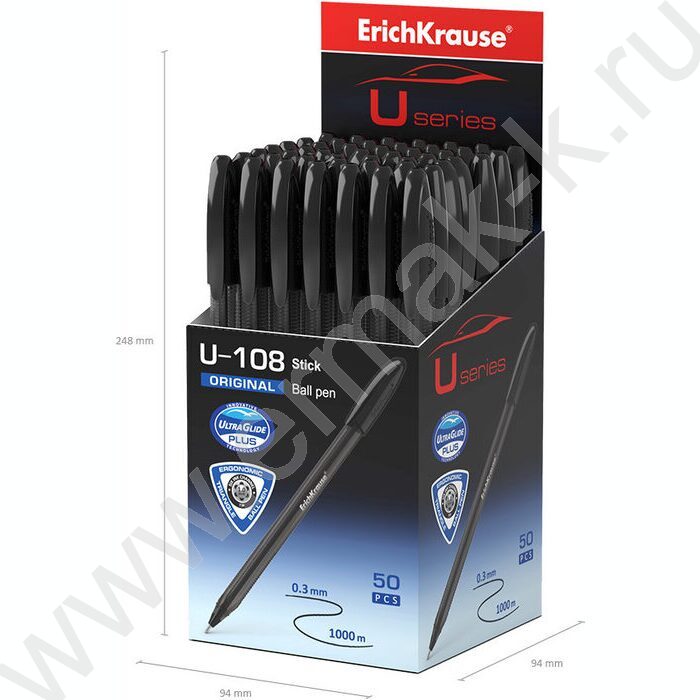 Ручка шар U-108 Stick Original 1,0мм, черная /форма корпуса - треугольная | Фото 4