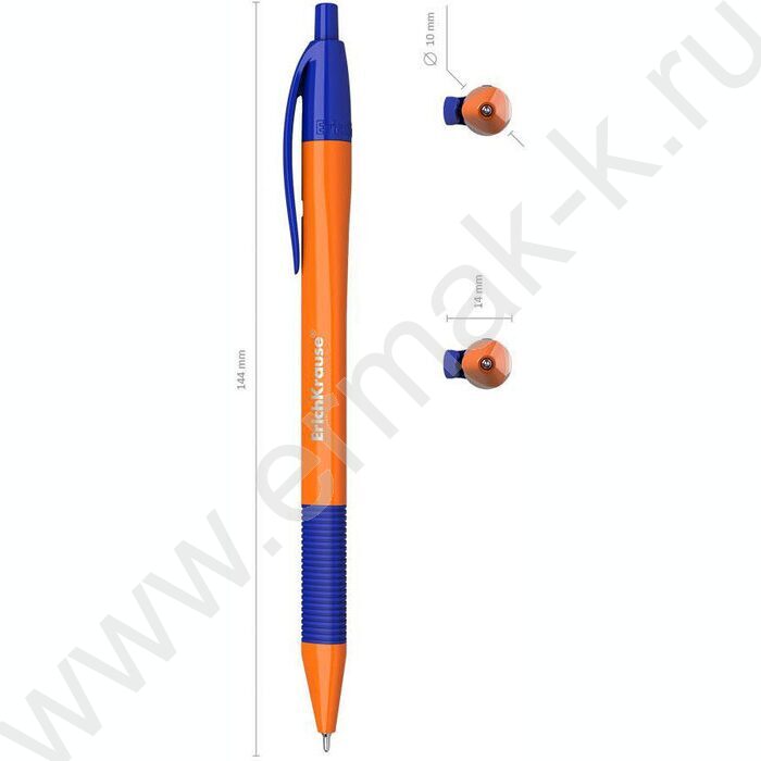 Ручка шар авт U-209 Matic&Grip Orange 1.0мм, синяя /корпус-треуголный, оранжевый /резин. держатель | Фото 3