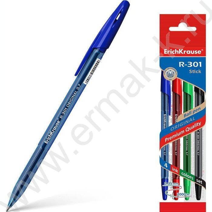 Ручка шар /набор  4шт/4цв R-301 Stick Original 0.7мм | Фото 3