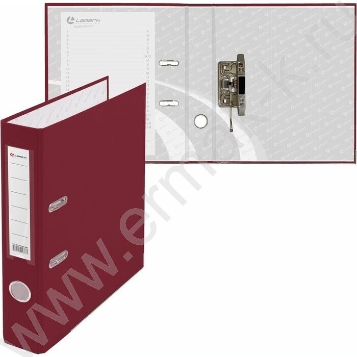 Файл 50мм PP собранный метал.окантовка бордовый с карманом | Фото 2