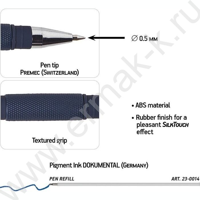 Ручка шар EasyWrite.Original синяя 0,5мм /антискольз.корпус/резин.держатель/3цв.корпуса | Фото 3
