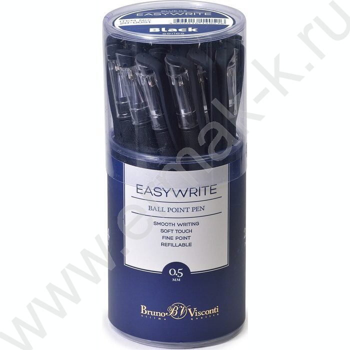 Ручка шар EasyWrite.Black синяя 0,5мм /антискольз.корпус/резин.держатель/ | Фото 5