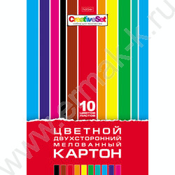 Картон цв. мелов.двухсторонний А4 10л/10цв Creative Set | Фото 1