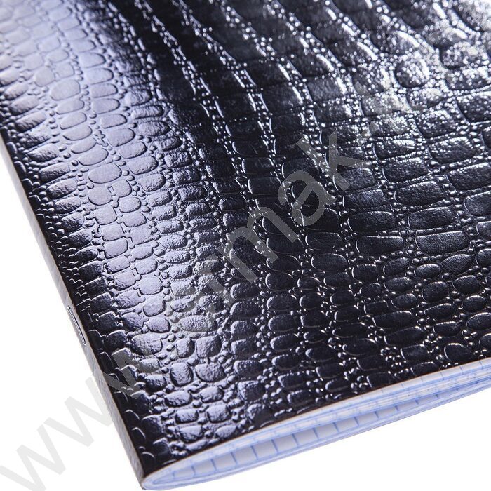 Тетрадь  48л клетка "Бум/винил" METALLIC тиснение CROCO черный | Фото 4