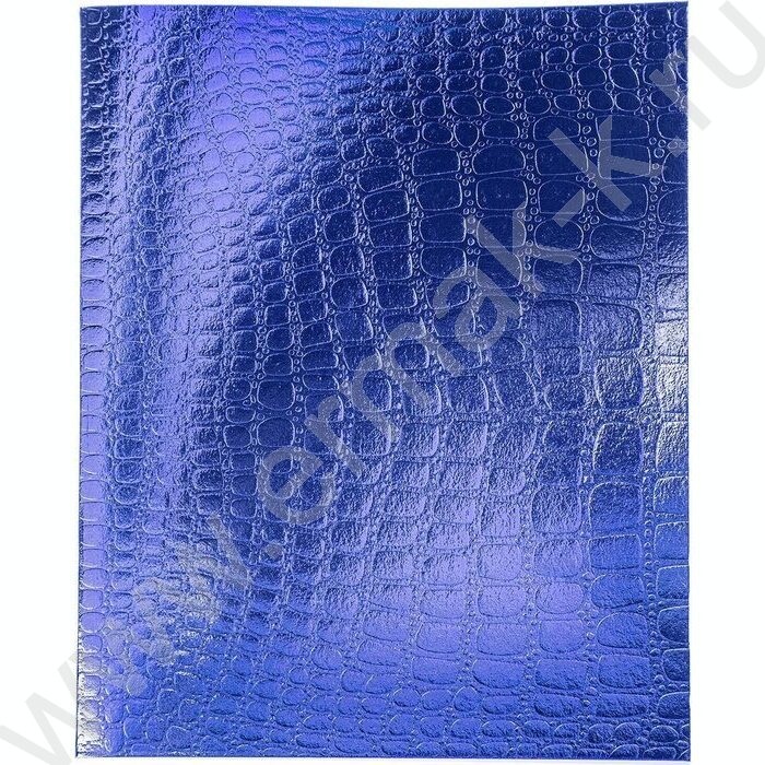 Тетрадь  48л клетка "Бум/винил" METALLIC тиснение CROCO синий | Фото 1