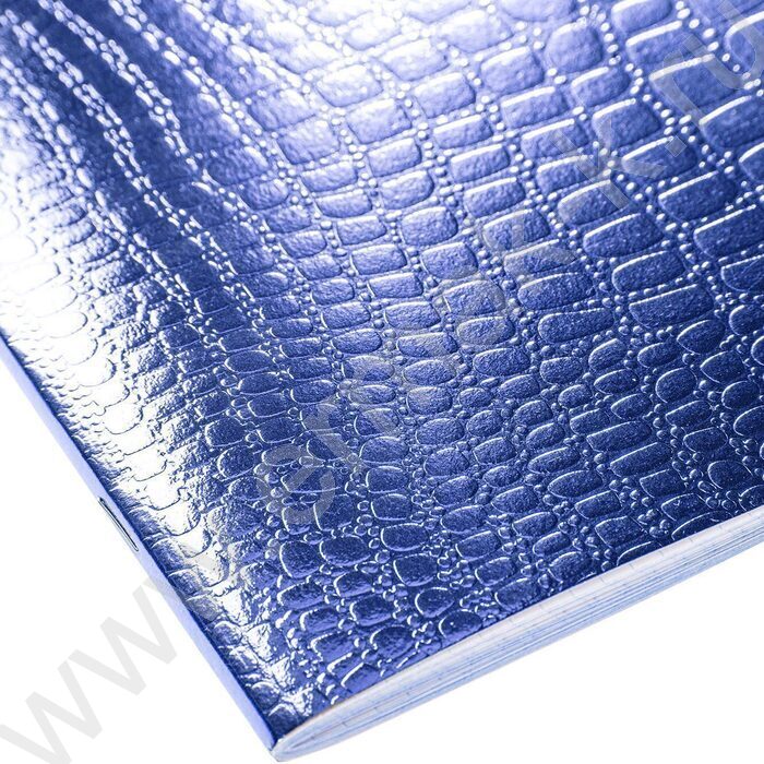 Тетрадь  48л клетка "Бум/винил" METALLIC тиснение CROCO синий | Фото 2