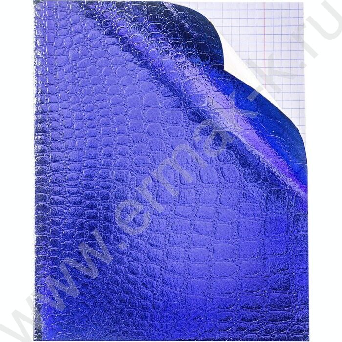 Тетрадь  48л клетка "Бум/винил" METALLIC тиснение CROCO синий | Фото 3
