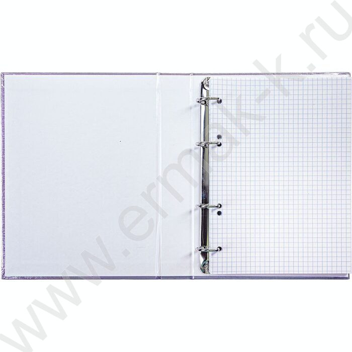 Тетрадь 120л клетка/кольца/бумвинил.обл./ "METALLIC Фиолетовая" | Фото 2