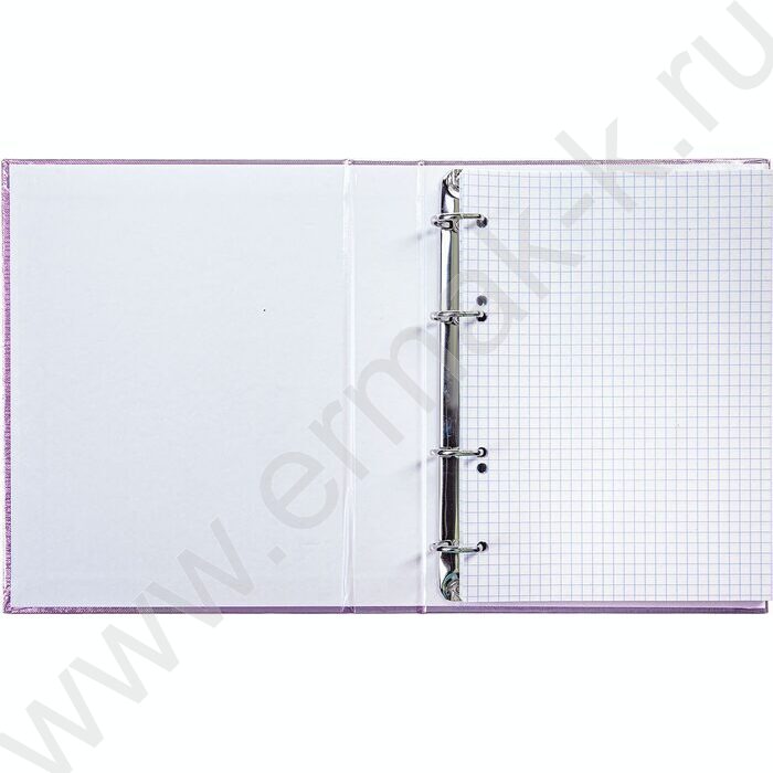 Тетрадь 120л клетка/кольца/бумвинил.обл./ "METALLIC Розовая" | Фото 2