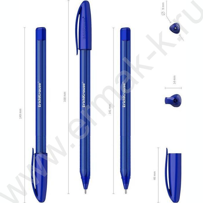 Ручка шар U-108 Stick Original 1,0мм синяя, /форма корпуса - треугольная | Фото 3