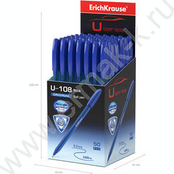 Ручка шар U-108 Stick Original 1,0мм синяя, /форма корпуса - треугольная | Фото 4