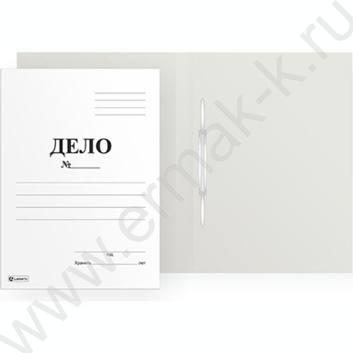 Скоросшиватель Дело картон белый 0,6мм 400г/м² мелованный пробитый | Фото 1