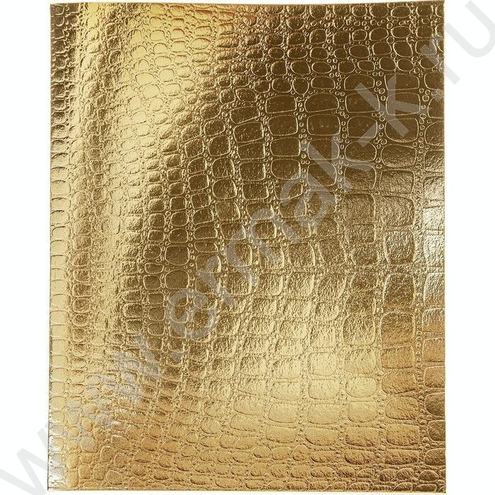 Тетрадь  48л клетка "Бум/винил" METALLIC тиснение CROCO золото | Фото 1