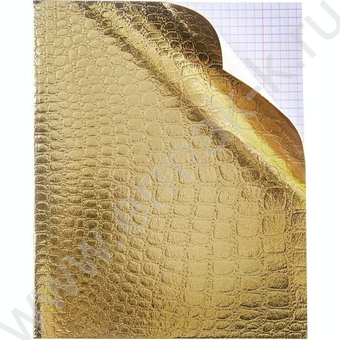 Тетрадь  48л клетка "Бум/винил" METALLIC тиснение CROCO золото | Фото 3