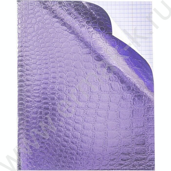 Тетрадь  48л клетка "Бум/винил" METALLIC тиснение CROCO фиолетовый | Фото 2
