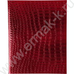 Тетрадь  48л клетка "Бум/винил" METALLIC тиснение CROCO красный | Фото 1