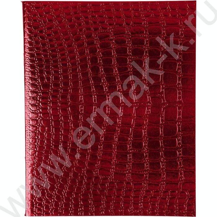 Тетрадь  48л клетка "Бум/винил" METALLIC тиснение CROCO красный | Фото 1