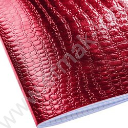 Тетрадь  48л клетка "Бум/винил" METALLIC тиснение CROCO красный | Фото 3