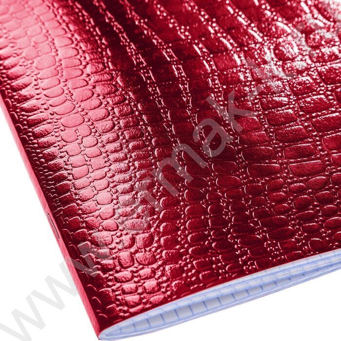 Тетрадь  48л клетка "Бум/винил" METALLIC тиснение CROCO красный | Фото 3