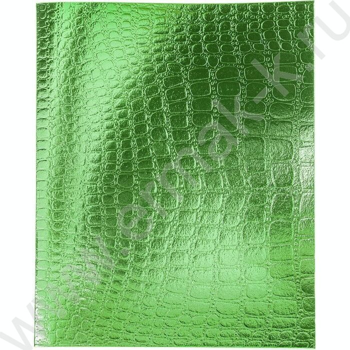 Тетрадь  48л клетка "Бум/винил" METALLIC тиснение CROCO зеленый | Фото 1