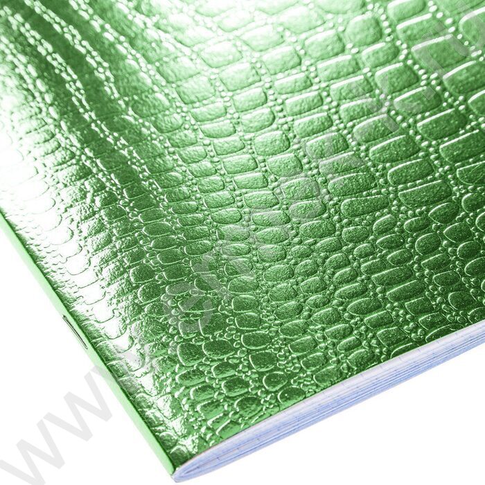 Тетрадь  48л клетка "Бум/винил" METALLIC тиснение CROCO зеленый | Фото 2