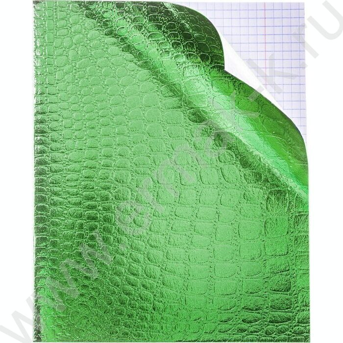 Тетрадь  48л клетка "Бум/винил" METALLIC тиснение CROCO зеленый | Фото 3