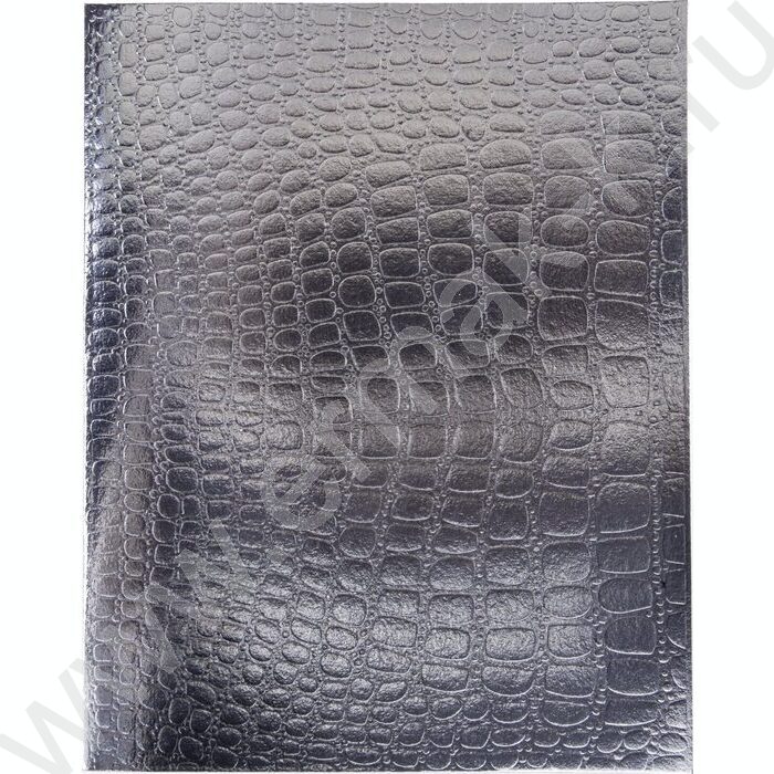 Тетрадь  96л клетка "Бум/винил" METALLIC тиснение CROCO серебро | Фото 1