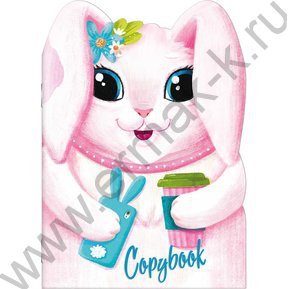 Тетрадь  40л дизайнерский блок в точку "Кролик"