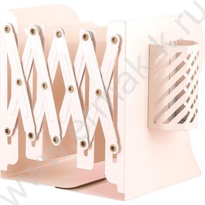 Подставка д/книг телескопическая 19*14,7*9см с подставкой д/ручек /метал., белая | Фото 1