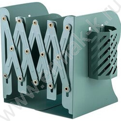 Подставка д/книг телескопическая 19*14,7*9см с подставкой д/ручек /метал., зеленая | Фото 1