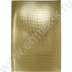Тетрадь  96л А4 клетка "Бум/винил" METALLIC тиснение CROCO Золото | Фото 1