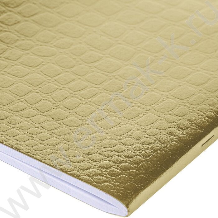 Тетрадь  96л А4 клетка "Бум/винил" METALLIC тиснение CROCO Золото | Фото 3