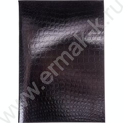 Тетрадь  96л А4 клетка "Бум/винил" METALLIC тиснение CROCO Черный | Фото 1