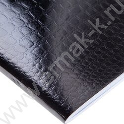 Тетрадь  96л А4 клетка "Бум/винил" METALLIC тиснение CROCO Черный | Фото 3
