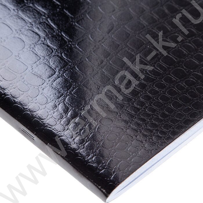 Тетрадь  96л А4 клетка "Бум/винил" METALLIC тиснение CROCO Черный | Фото 3
