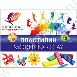 Пластилин  40цв 800г Классика+стек | Фото 1