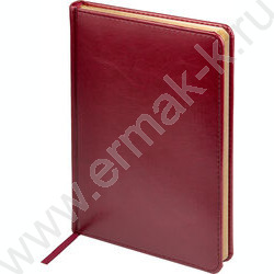Ежедневник н/дат А5 136л Sidney Nebraska бордовый/золотой обрез,ляссе,линейка | Фото 1