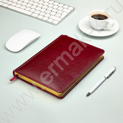 Ежедневник н/дат А5 136л Sidney Nebraska бордовый/золотой обрез,ляссе,линейка | Фото 4