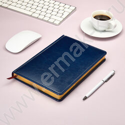 Ежедневник н/дат А5 136л Sidney Nebraska синий/золотой обрез,ляссе,линейка | Фото 4