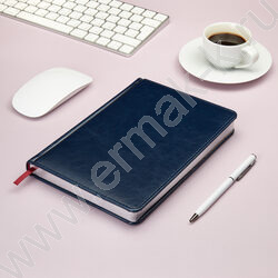 Ежедневник н/дат А5 136л Sidney Nebraska синий/серебр. обрез,ляссе,линейка | Фото 4