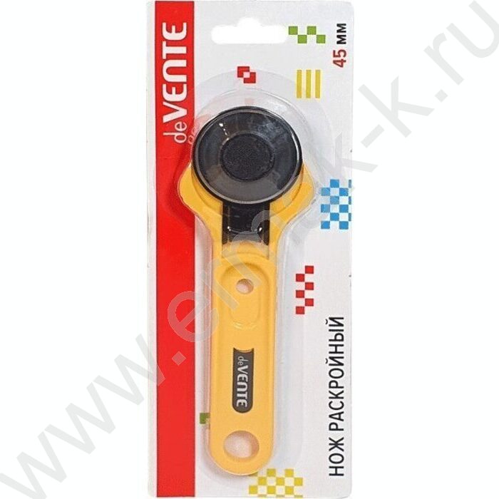 Нож раскройный дисковый d=45мм, желто-черный /для точного раскроя /блистер | Фото 1